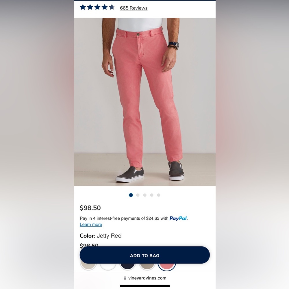30X32 Vineyard Vines Men’s Pants, Slim fit Breaker Pants